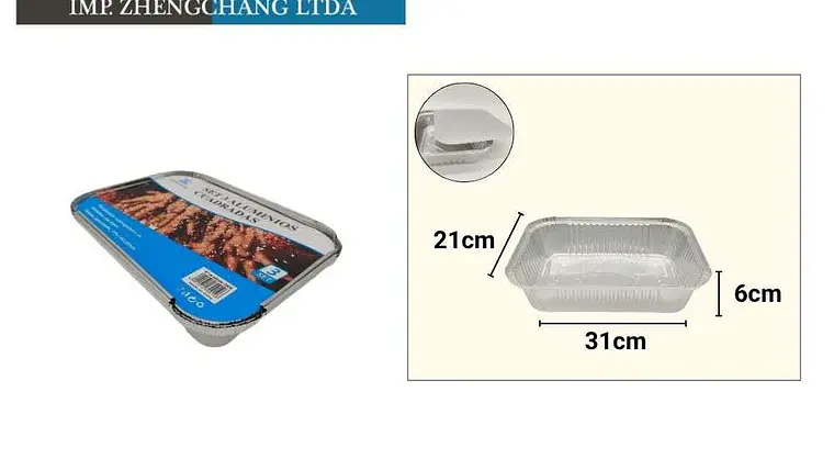 Molde aluminio rectangular 31×21x6cm set 3 (x12) 1