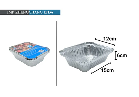 Molde aluminio rectangular 15×12x5cm set 3 (x12)