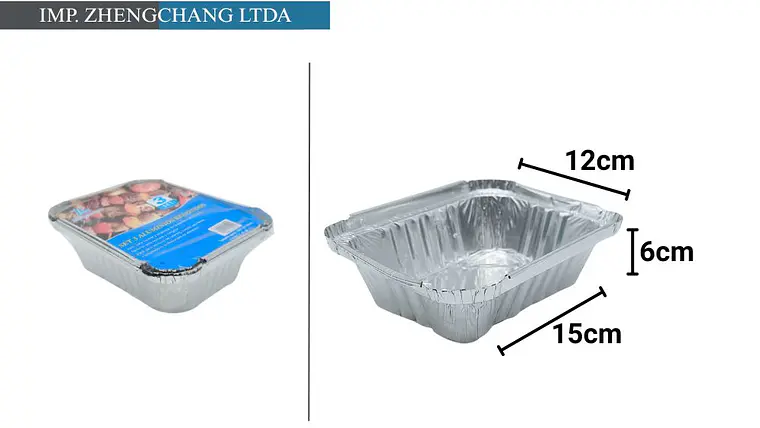 Molde aluminio rectangular 15×12x5cm set 3 (x12) 1
