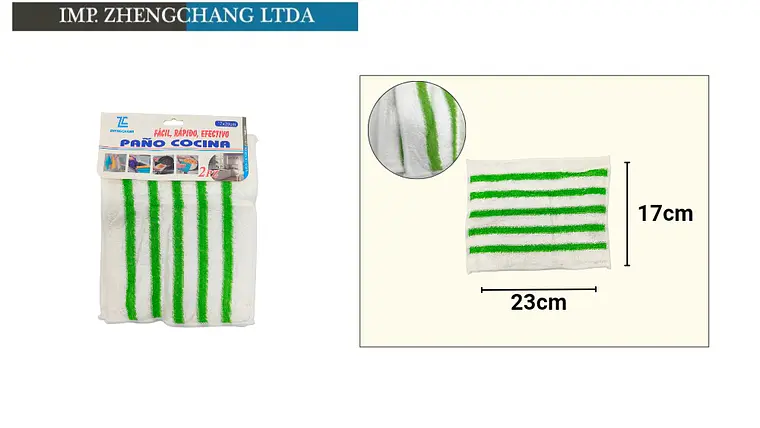 Paño De Cocina Para Platos A Rayas Verde/Blanco 2 uds (x 12) 1