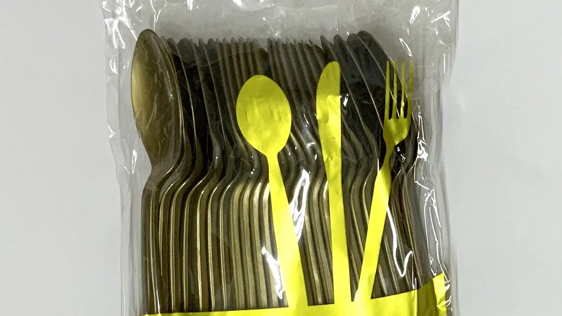 Cuchara de plástico desechable silver 24PCS (x12) 1