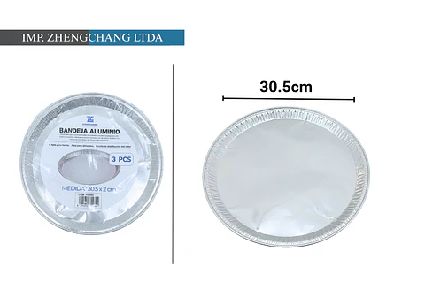 Bandeja de aluminio redonda 30.5x2cm (x12)