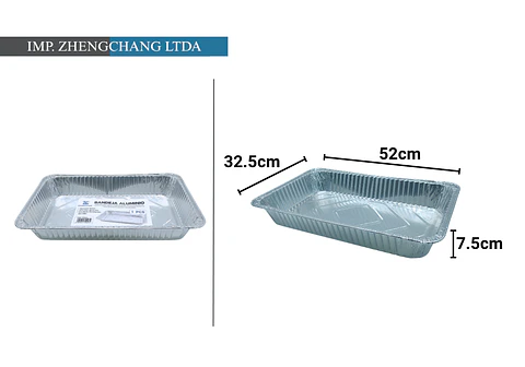 Recipiente/capsula de aluminio ovalada 52.8x32.8x7.5cm (x10)