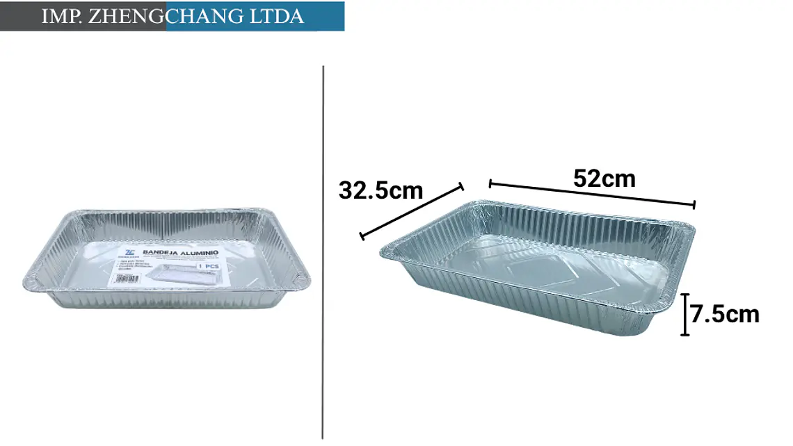 Recipiente/capsula de aluminio ovalada 52.8x32.8x7.5cm (x10) 1