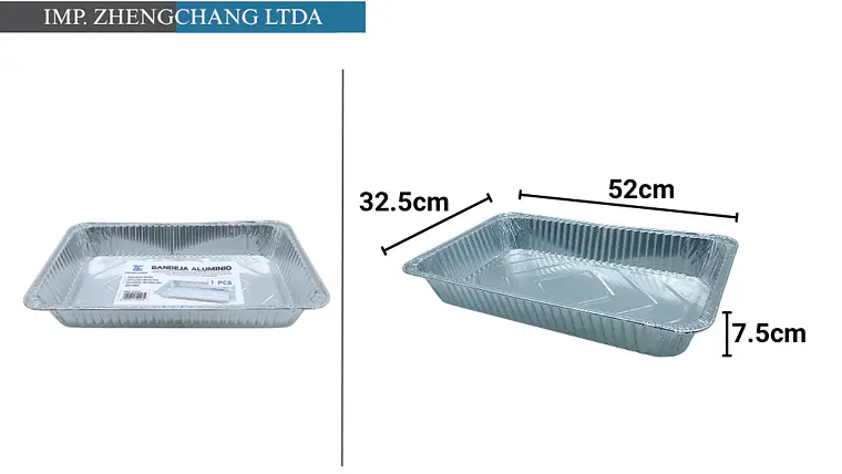 Recipiente/capsula de aluminio ovalada 52.8x32.8x7.5cm (x10) 1