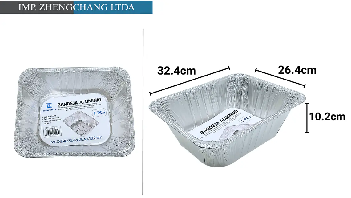 Recipiente/capsula de aluminio ovalada 32.4x26.4x10.2cm (x10) 1