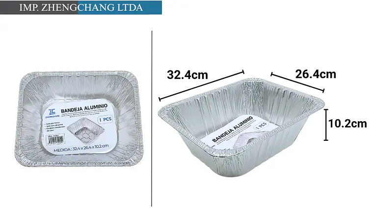 Recipiente/capsula de aluminio ovalada 32.4x26.4x10.2cm (x10) 1