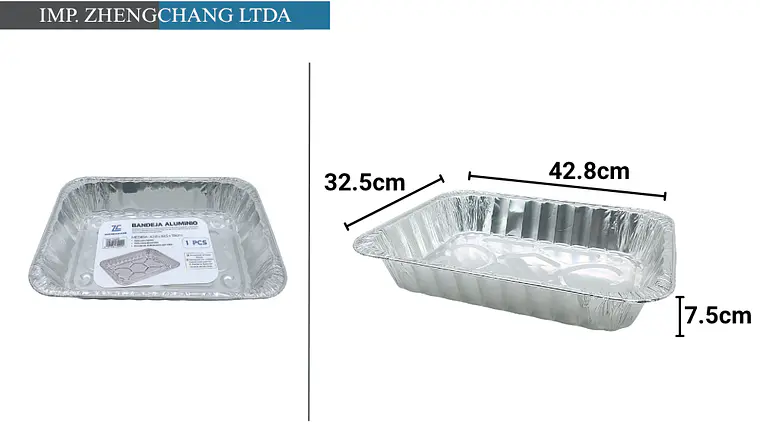 Recipiente/capsula de aluminio ovalada 42.8x32.5x7.5cm (x10) 1