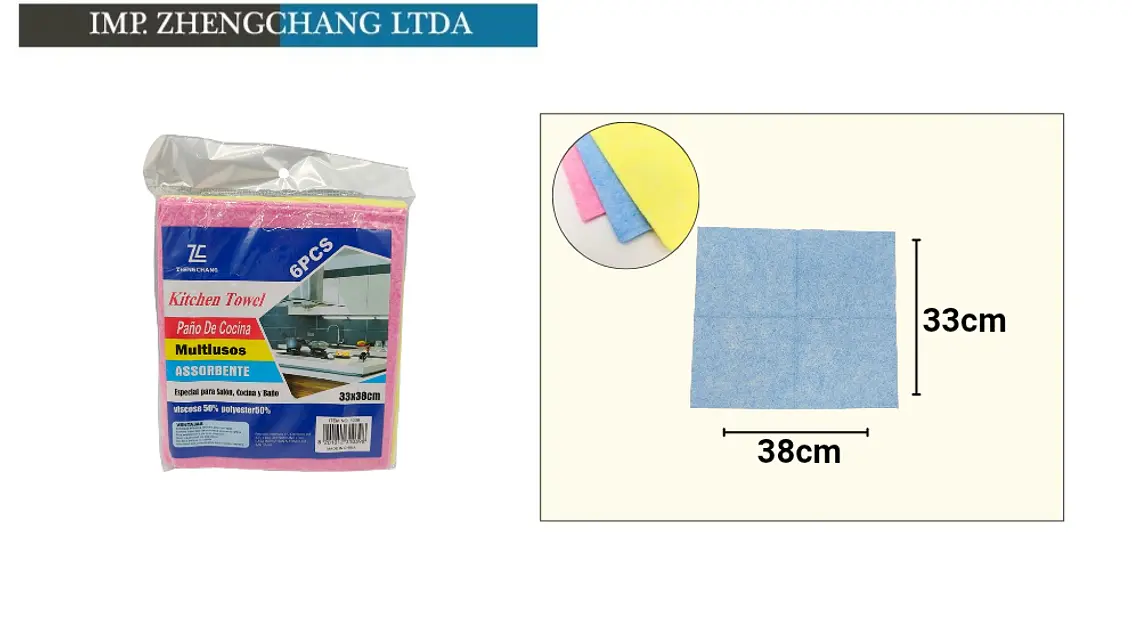 Paño Para Lavar Platos En Tela No Tejida 50 Algodón/50 Poliéster 6PC (x 10) 1