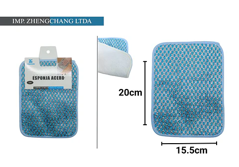 Esponja Para Acero Cuadrícula + Microfibra 2 Unid. 15x20CM (x 12)