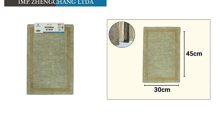 Individual de mesa cuadrado cuero sintetico colores surtidos 30cmx45cm (x12) 1