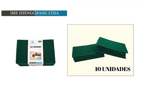 Set Esponjas De Estropajo 10pc 10x15x0.5cm (x 10)