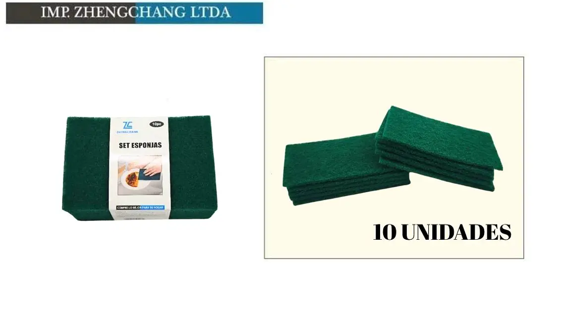 Set Esponjas De Estropajo 10pc 10x15x0.5cm (x 10) 1