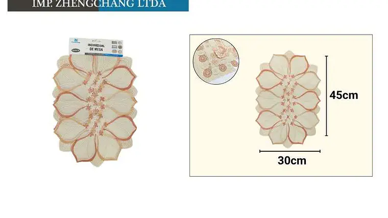 Individual de mesa encaje pvc serie rectangular blanca 30cmx45cm (x12) 1
