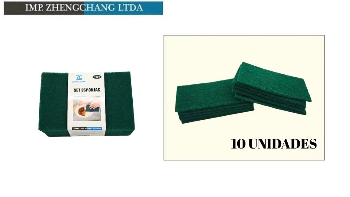 Esponja De Estropajo Gruesa 10pc 10x15x0.5cm (x 10) 1