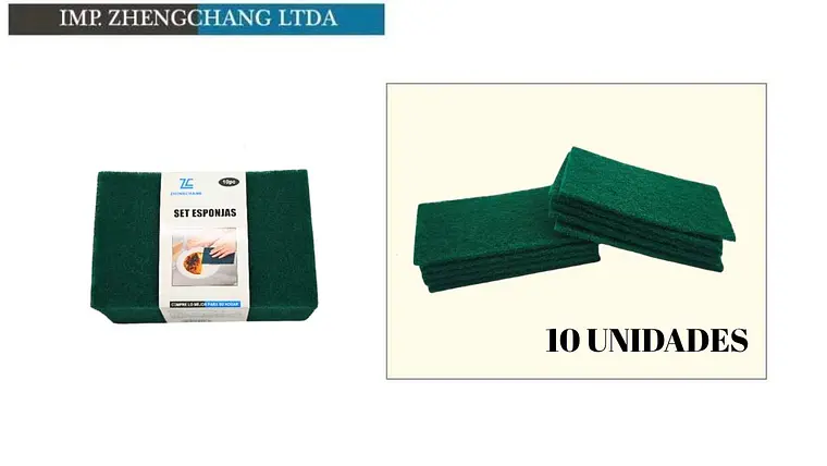 Esponja De Estropajo Gruesa 10pc 10x15x0.5cm (x 10) 1