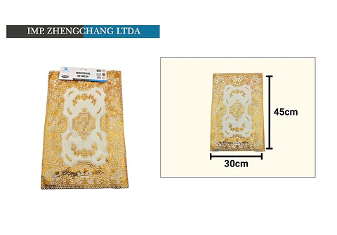 Individual de mesa rectangular estampado dorado 30cmx45cm (x12)