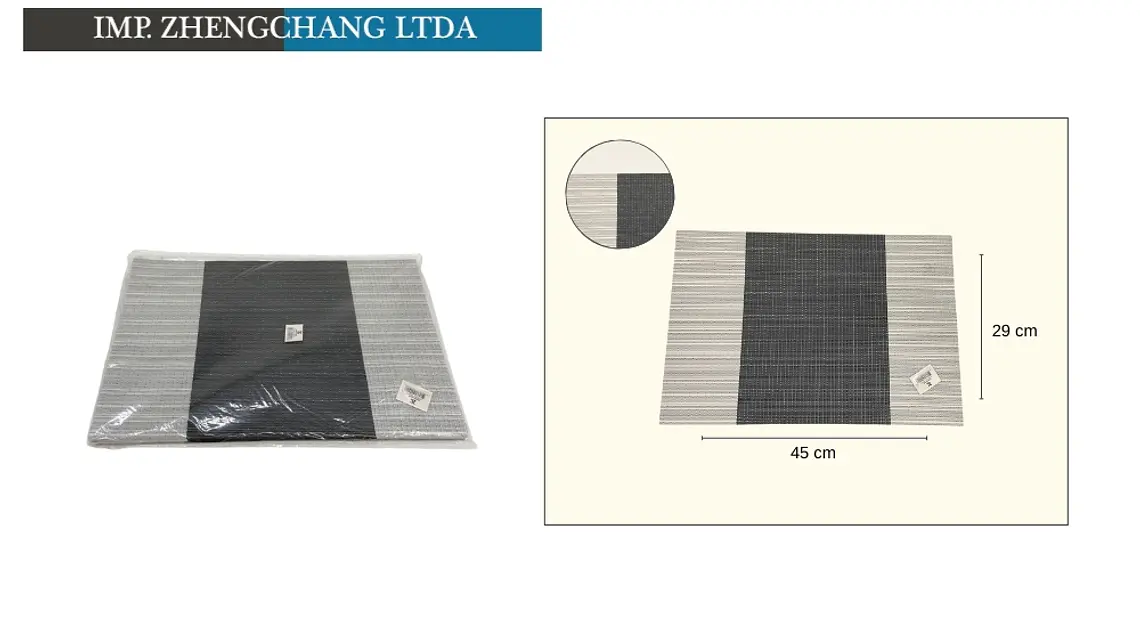 Individual de mesa cuadrado tejido en pvc 30cmx45cm (x12) 1