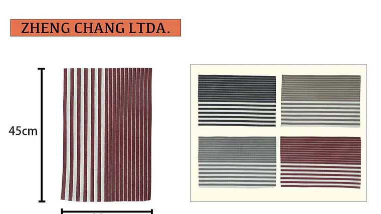 Individual de mesa cuadrado tejido en pvc rayas 30cmx45cm (x12) 1
