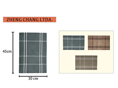 Individual de mesa cuadrado tejido en pvc cuadro 30cmx45cm (x12)
