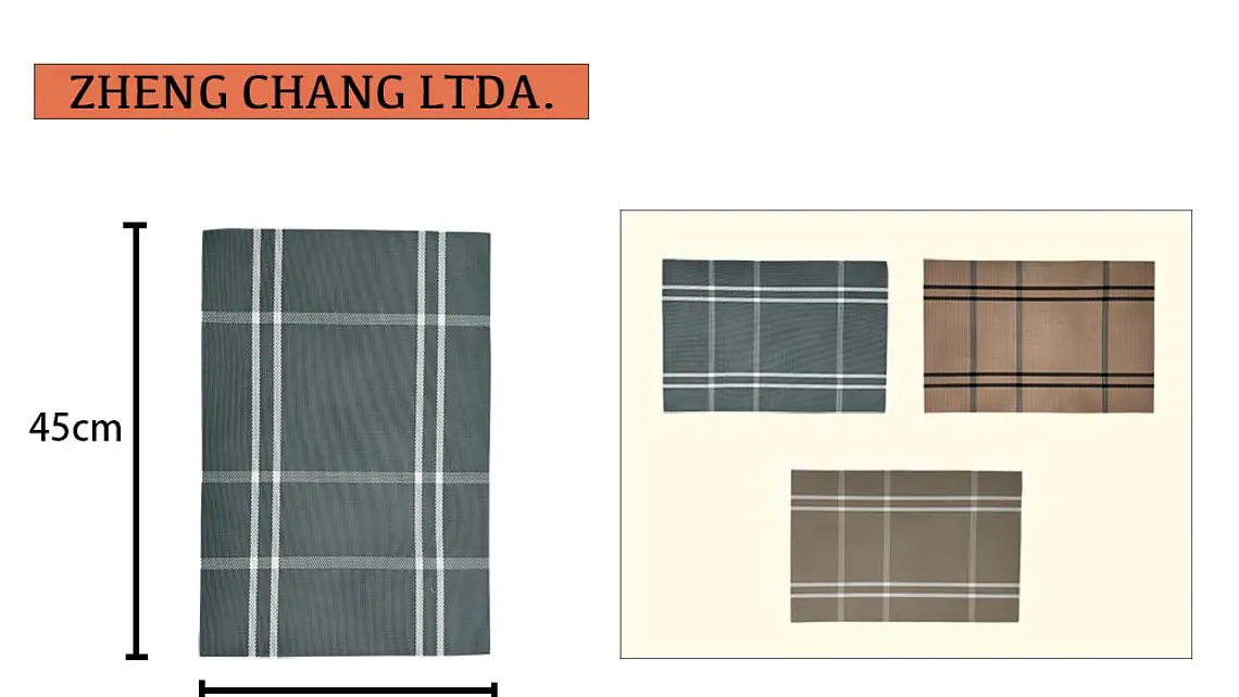 Individual de mesa cuadrado tejido en pvc cuadro 30cmx45cm (x12) 1