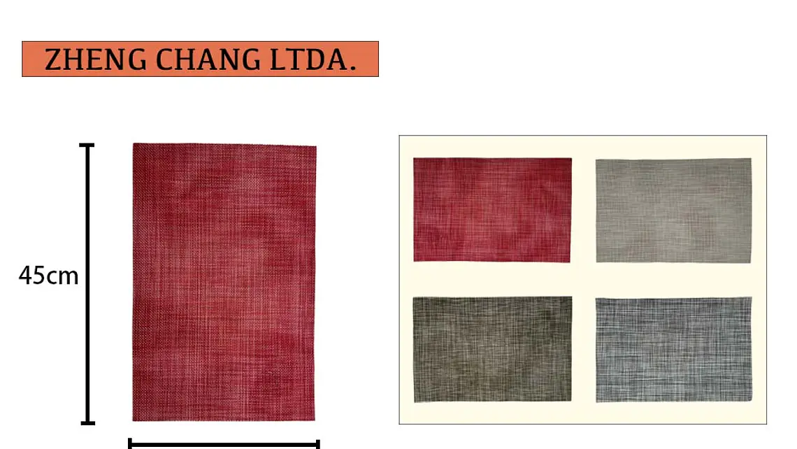 Individual de mesa cuadrado tejido en pvc multicolor 30cmx45cm (x12) 1