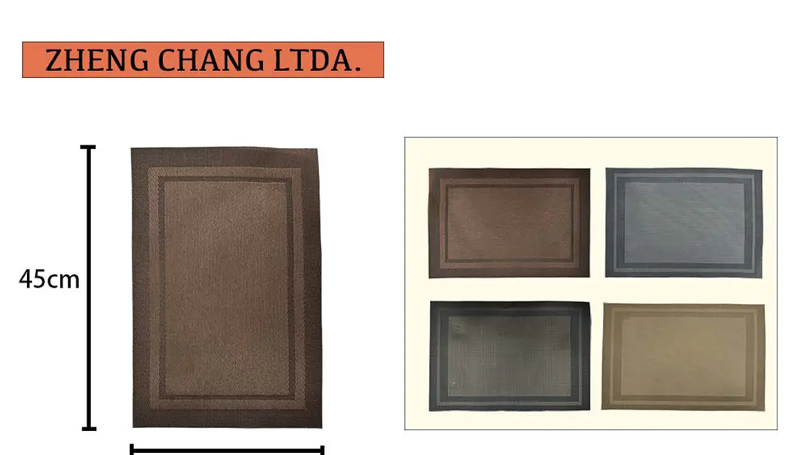 Individual de mesa cuadrado tejido en pvc reborde 30cmx45cm (x12) 1