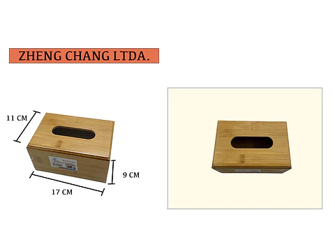 Caja De Bambú Para Pañuelos 9x17x11CM (x  10)