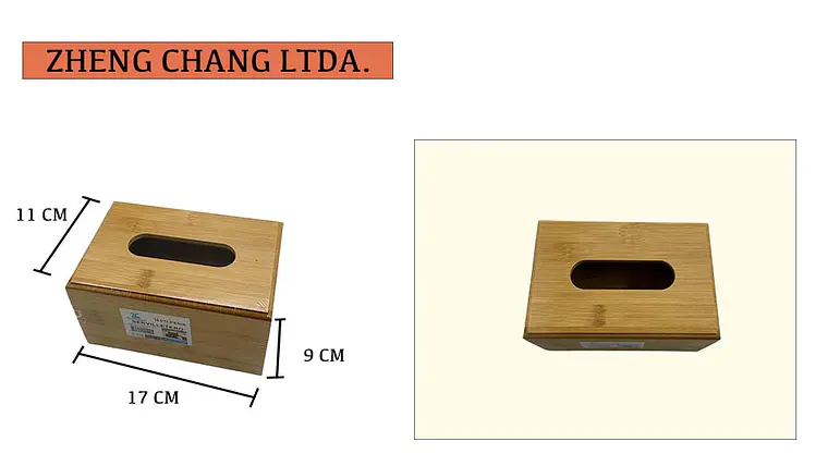 Caja De Bambú Para Pañuelos 9x17x11CM (x  10) 1