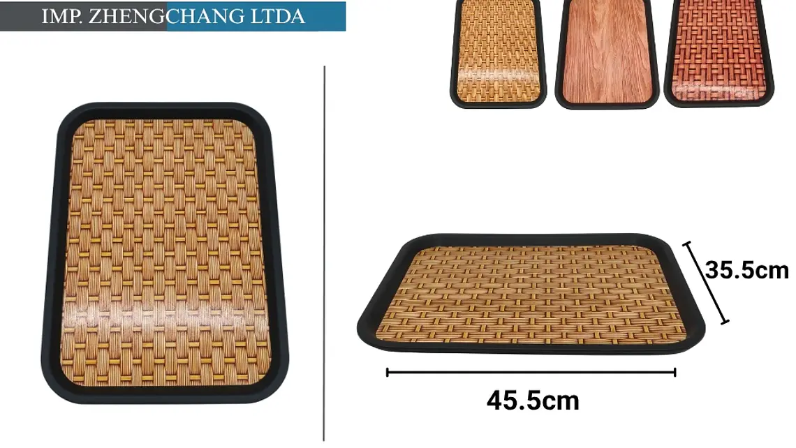 Bandeja De Melamina Con Borde Negro 35.5x45.5cm (x 10) 1