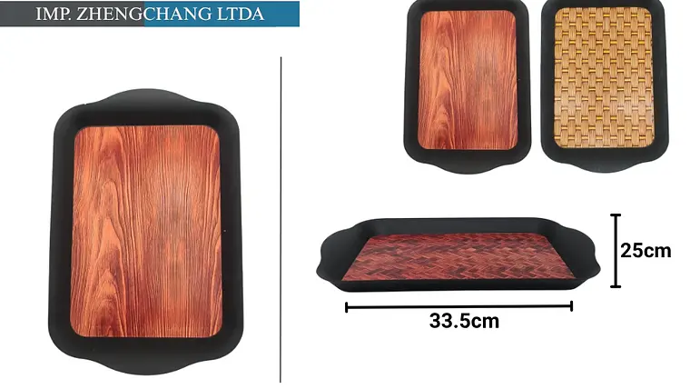 Bandeja De Melamina Con Borde Negro 25x33.5cm (x 10) 1
