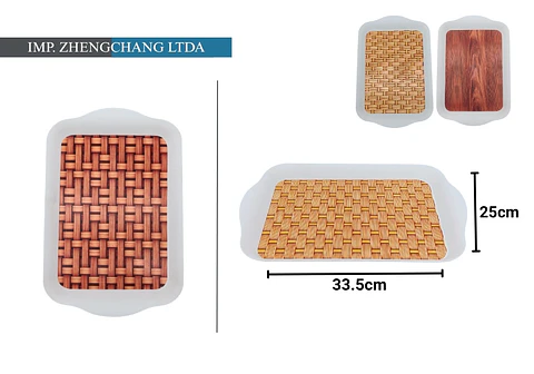 Bandeja De Melamina Con Borde Blanco 25x33.5cm (x 10)