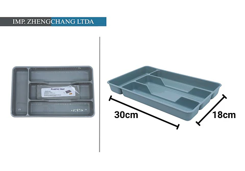 Bandeja Plastica Para Cubiertos De 4 Compartimentos 18x30cm (x 10)