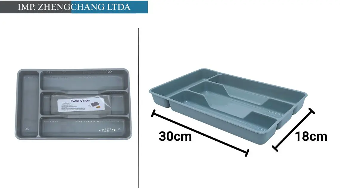 Bandeja Plastica Para Cubiertos De 4 Compartimentos 18x30cm (x 10) 1