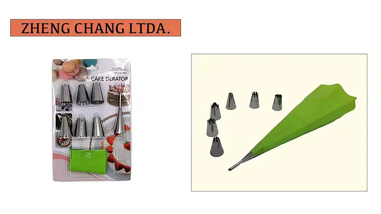 6 piezas Boquillas para decorar + Manga pastelera (x12) 1