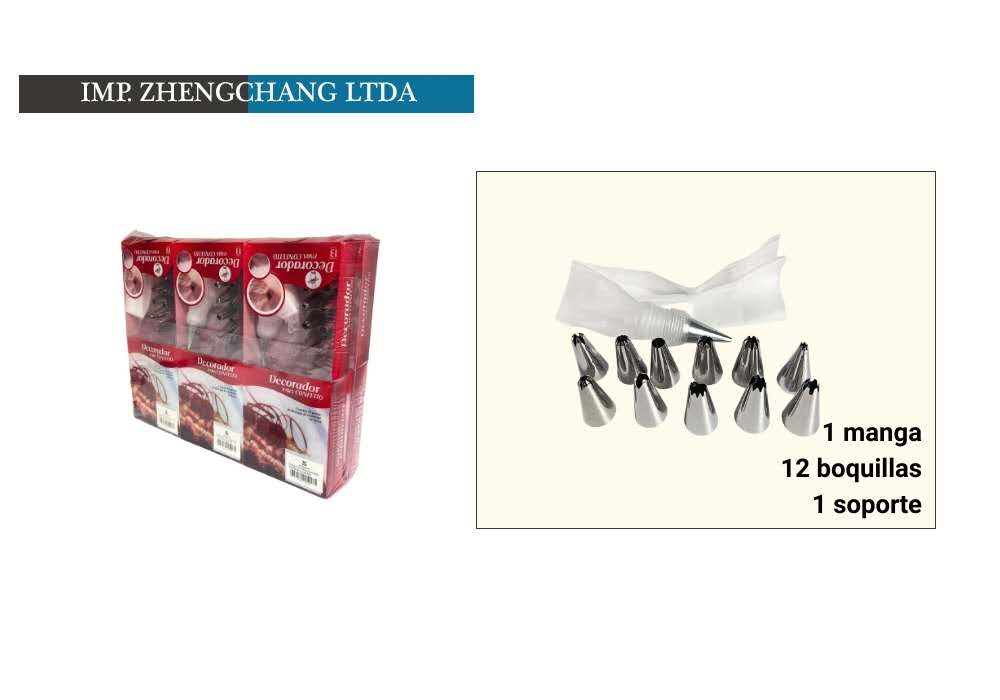 PVC Caja p-120 Juego de mangas pasteleras 15 piezas (x12)