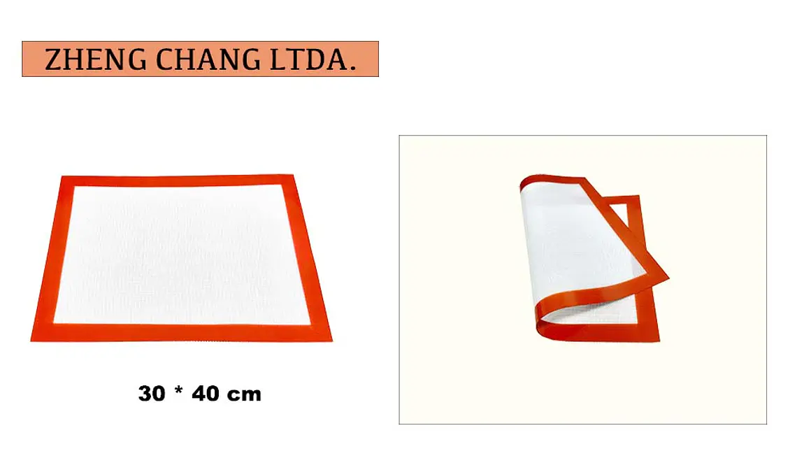 Tapete para hornear, blanco con borde rojo 30*40CM  (x20) 1