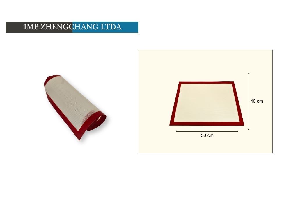 Tapete para horno, blanco con borde rojo 40*50CM  (x24)