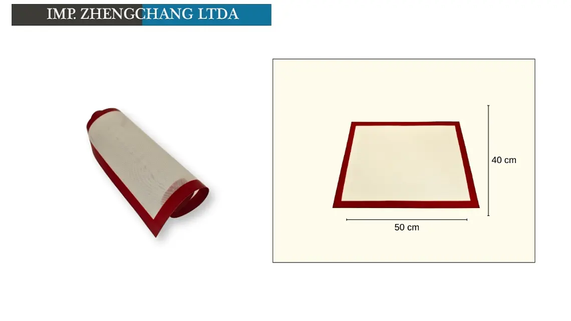 Tapete para horno, blanco con borde rojo 40*50CM  (x24) 1