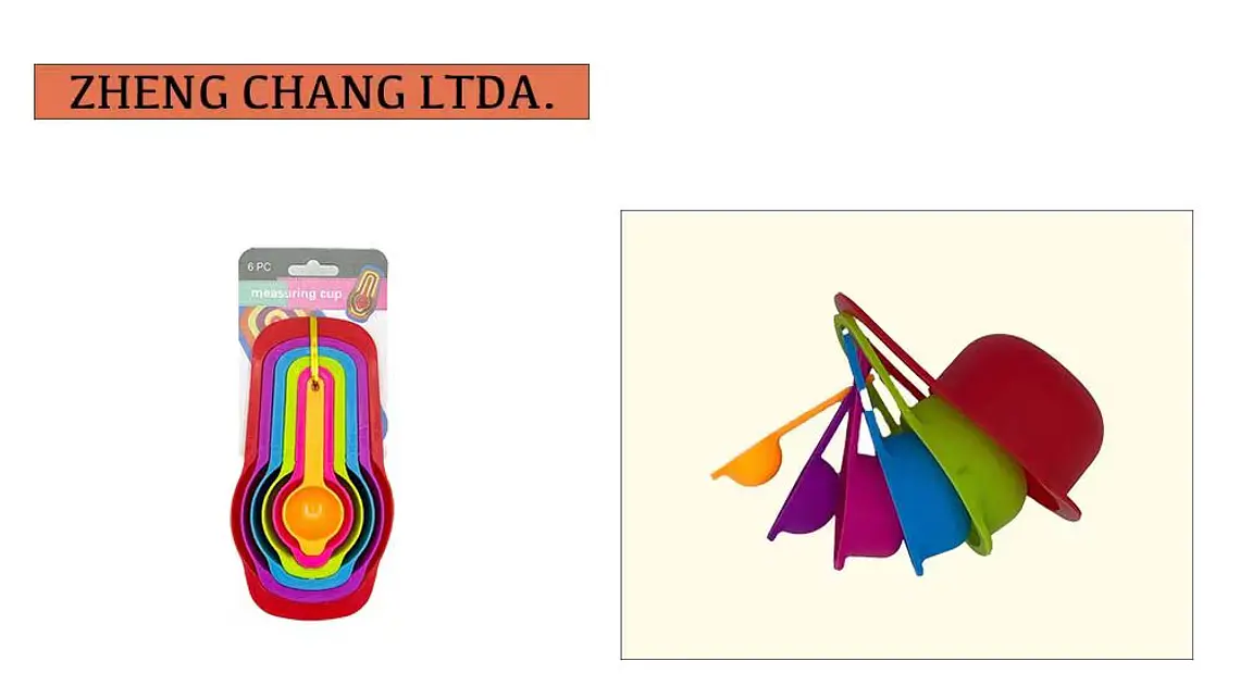 Juego de tazas y cucharas medidoras de colores, 6 piezas (x12) 1