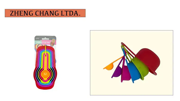 Juego de tazas y cucharas medidoras de colores, 6 piezas (x12) 1