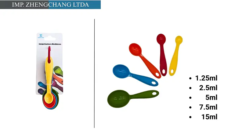 Juego de 5 cucharas medidoras de colores, de 1,25 a 15 ml (x12) 1