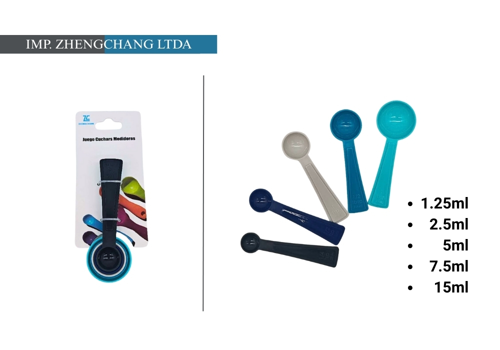 Juego de 5 cucharas medidoras apilables, de 1,25 a 15 ml (x12)