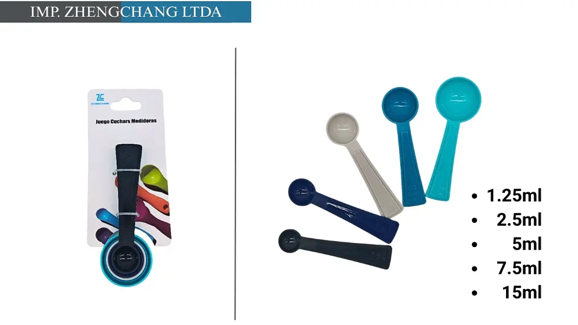 Juego de 5 cucharas medidoras apilables, de 1,25 a 15 ml (x12) 1