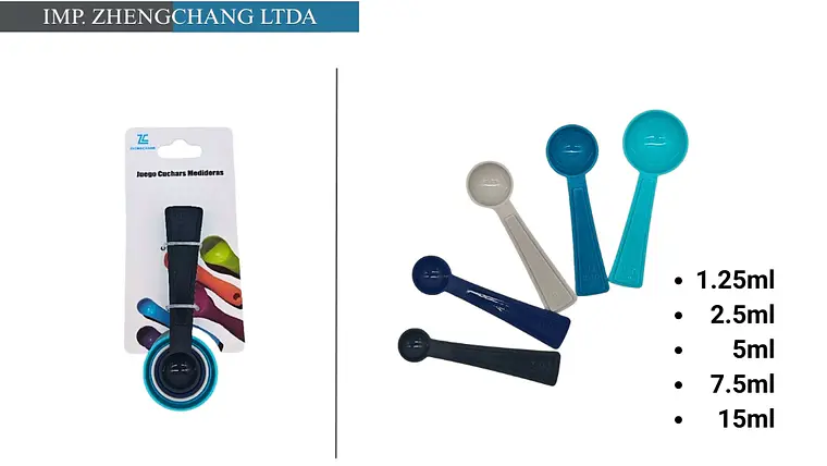 Juego de 5 cucharas medidoras apilables, de 1,25 a 15 ml (x12) 1
