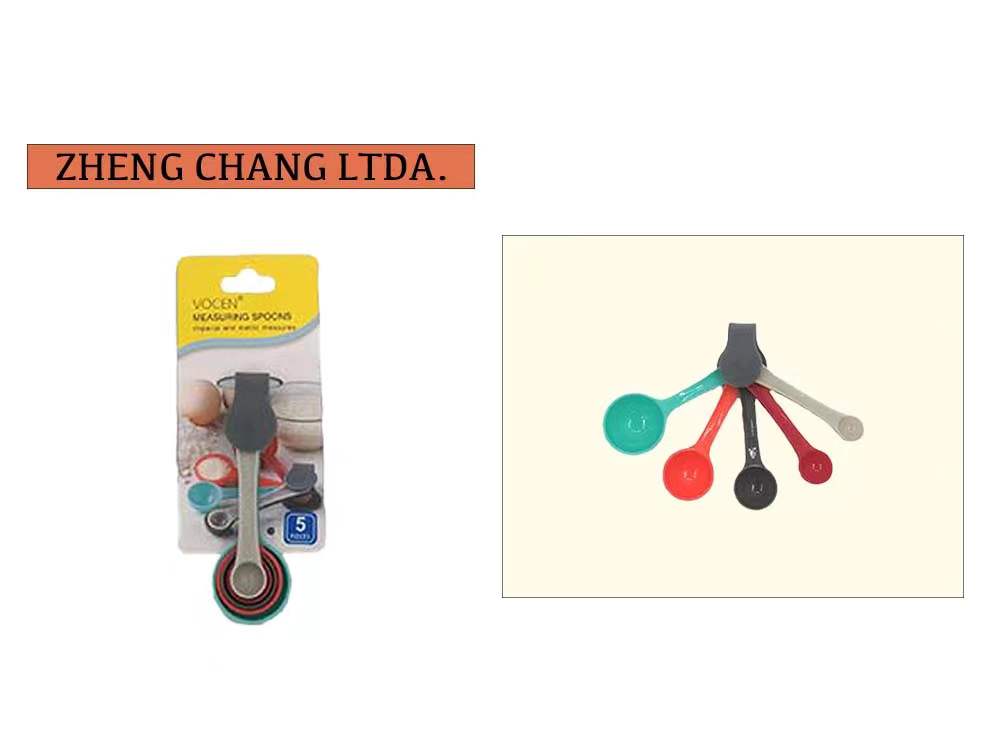 Juego de 5 cucharas medidoras de colores con aro de unión (x36)