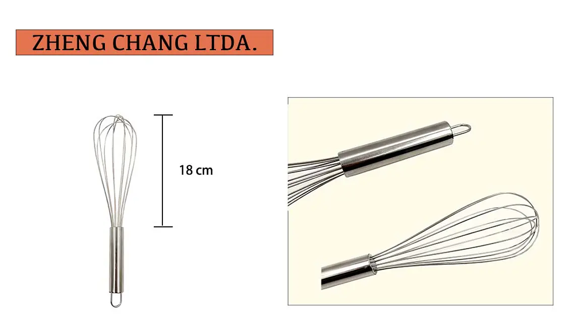 Batidor de globo de acero inoxidable, modelo pequeño con aro para colgar (x12) 1