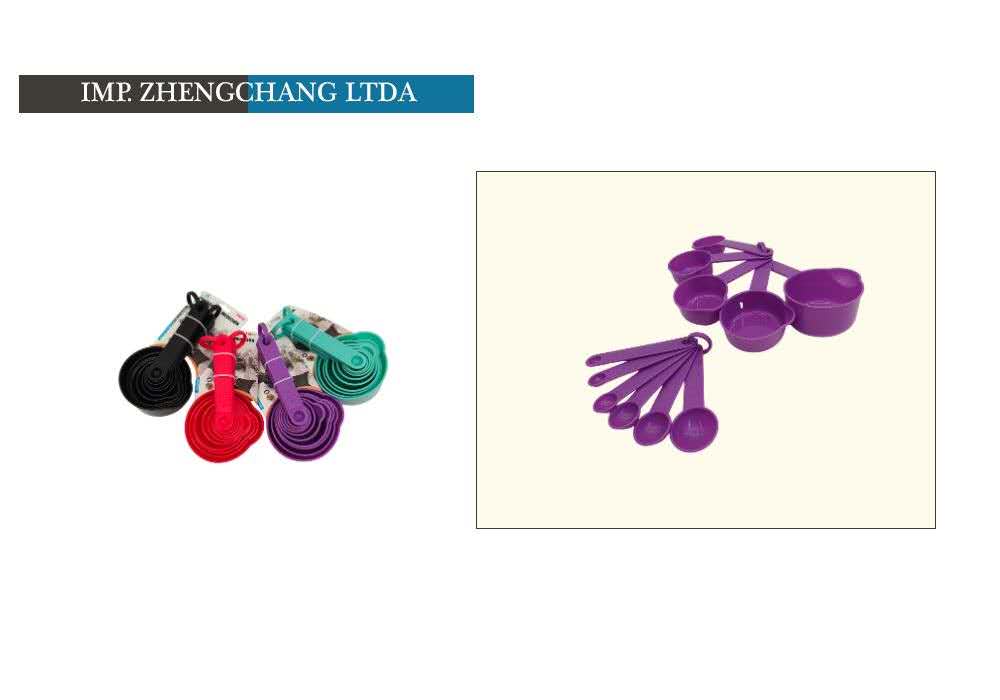Juego de tazas y cucharas medidoras con aros, 11 piezas (x12)