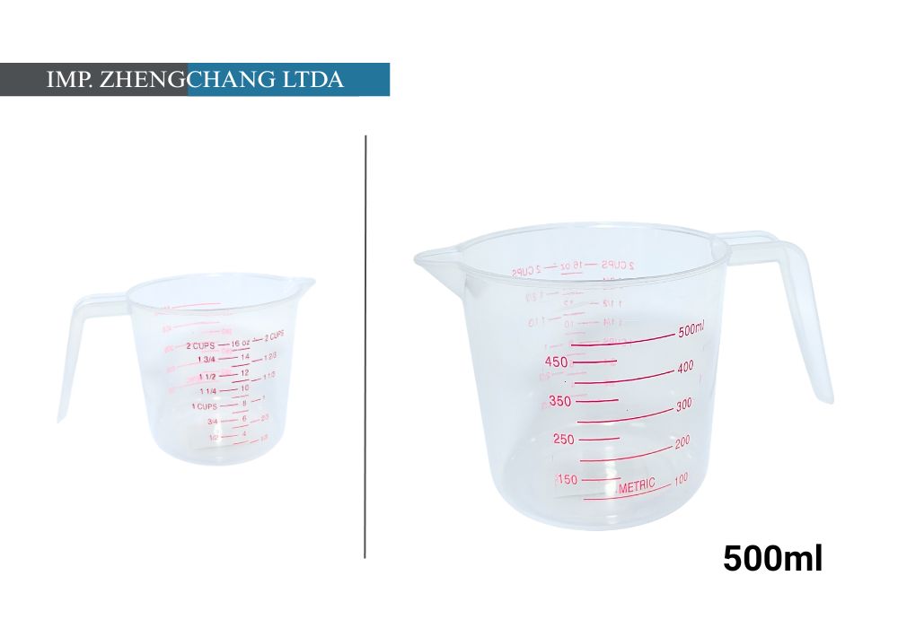 Jarra medidora graduada con asa y pico vertedor, 500 ml (x10)