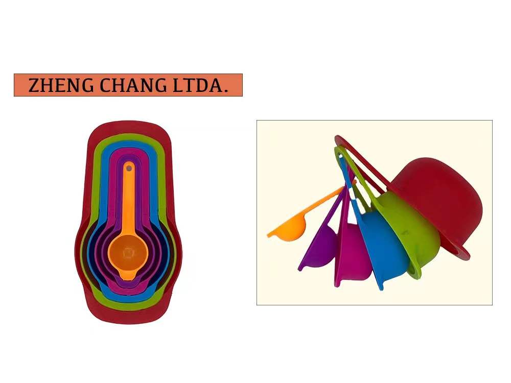 Juego de tazas y cucharas medidoras de colores, 6 piezas (x12)